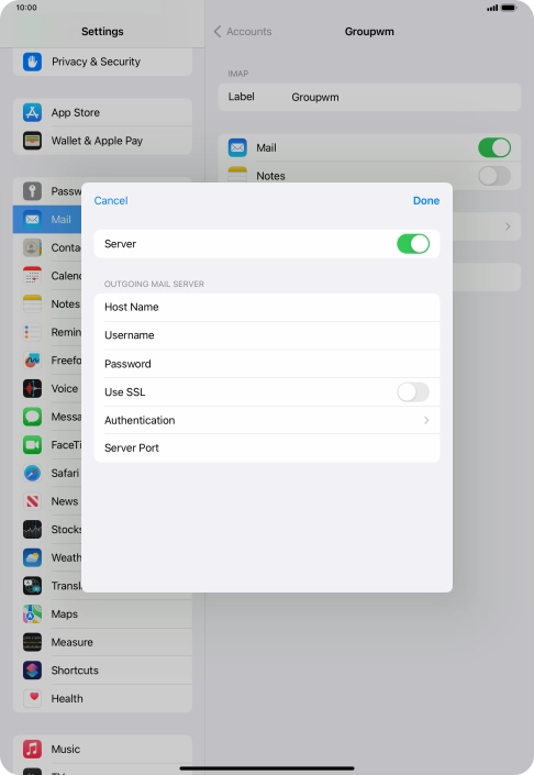 Press the indicator next to 