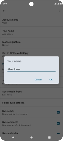 Key in the required sender name and press OK. Key in the required sender name and press OK.