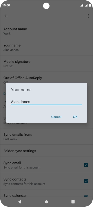 Key in the required sender name and press OK. Key in the required sender name and press OK.