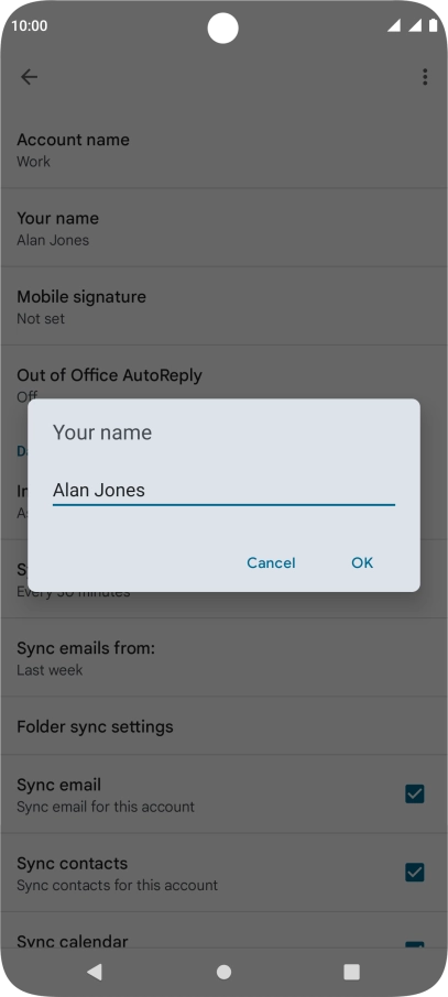 Key in the required sender name and press OK. Key in the required sender name and press OK.