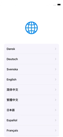 Press the required language.