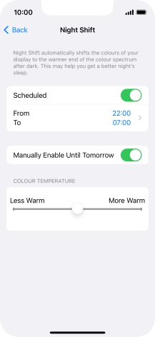 Press and drag the indicator below 