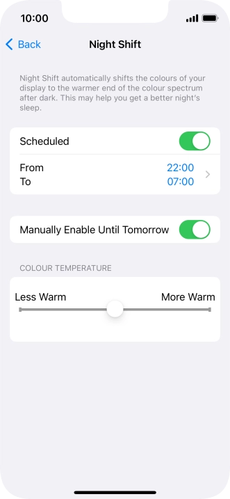 Press and drag the indicator below 