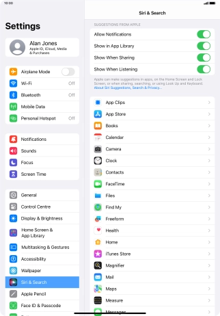 Press the required app.
