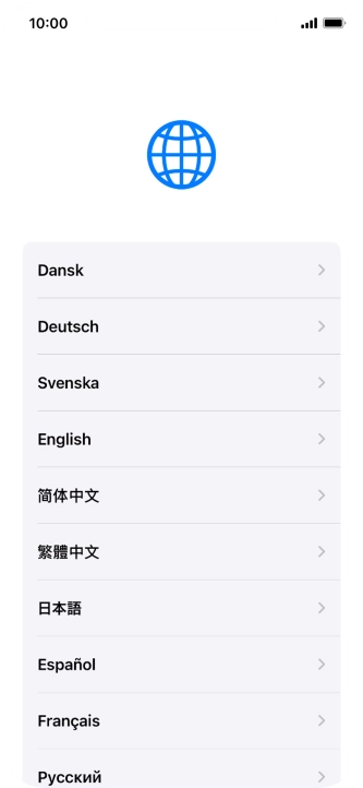 Press the required language. Press the required language.