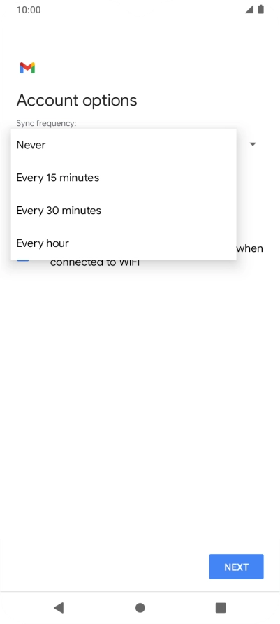 Press the required setting.