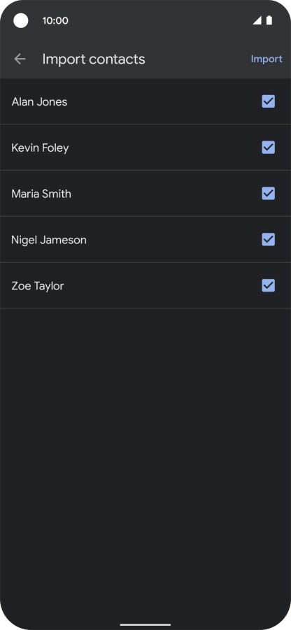Press the fields next to the required contacts.