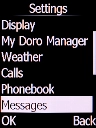 Select Messages and press the Left selection key.