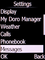 Select Messages and press the Left selection key.