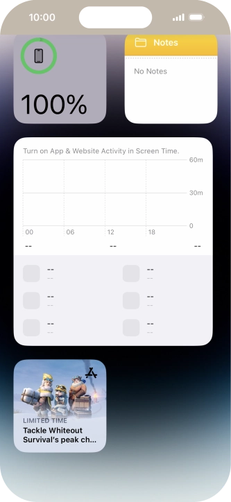 Press and hold the required widget until a pop-up menu is displayed.