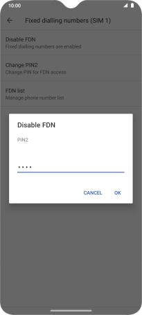 Key in your PIN2 and press OK. The default PIN2 is 1111.