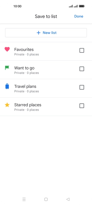 Press the required setting.
