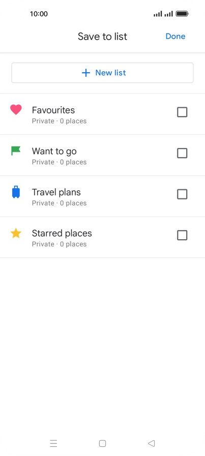 Press the required setting.