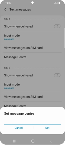 Key in +447785016005 and press Set.