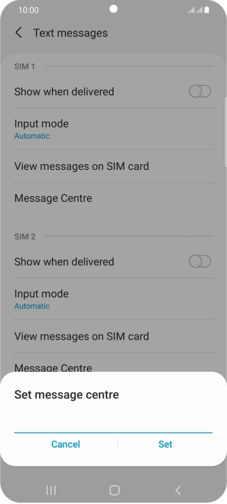 Key in +447785016005 and press Set.