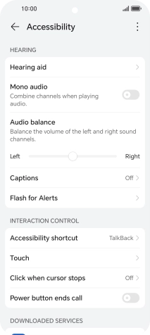 Press the required setting below 