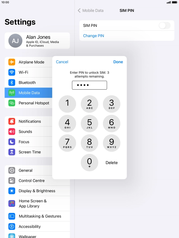 Key in your PIN and press Done.