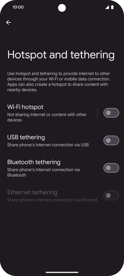 Press Wi-Fi hotspot.