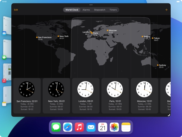 The active application is displayed at the centre of the screen.