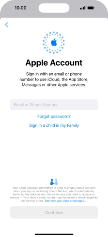Press Email or Phone Number and key in the username for your Apple ID.