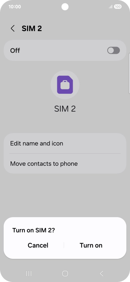 If you turn on use of the price plan, press Turn on. If you turn on use of the price plan, press Turn on.
