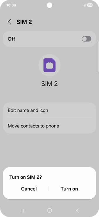 If you turn on use of the price plan, press Turn on. If you turn on use of the price plan, press Turn on.