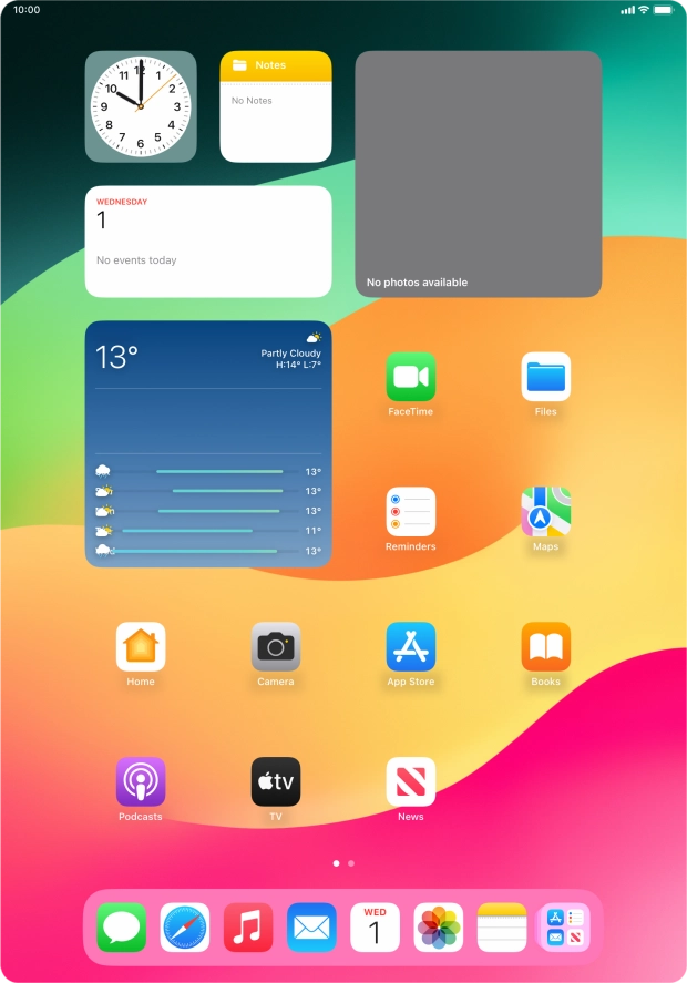 The Wi-Fi icon shows that your tablet is connected to a Wi-Fi network.
