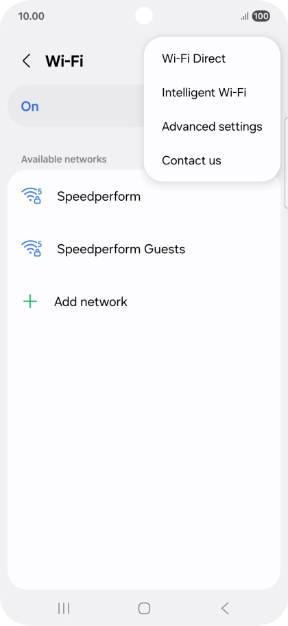 Press Intelligent Wi-Fi. Press Intelligent Wi-Fi.