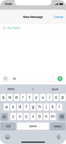 Press the send icon. Press the send icon.
