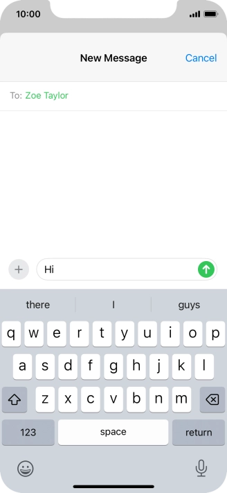 Press the send icon. Press the send icon.