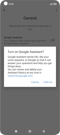 If you turn on the function, press TURN ON.
