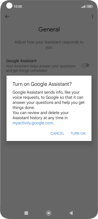 If you turn on the function, press TURN ON.