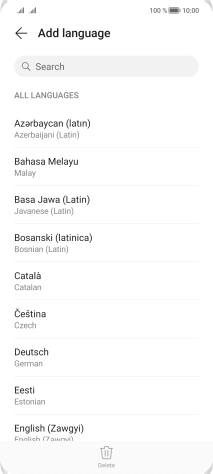 Press the required language. Press the required language.