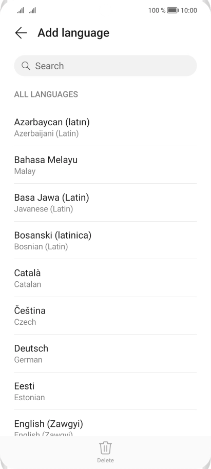 Press the required language. Press the required language.