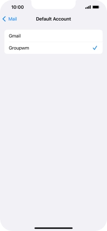 Press the required email account to select the email account as your default account.