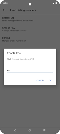 Key in your PIN2 and press OK. The default PIN2 is 1111.