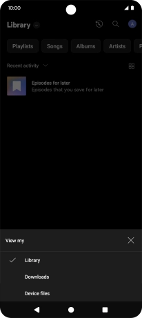 Press the required category and go to the required audio file.