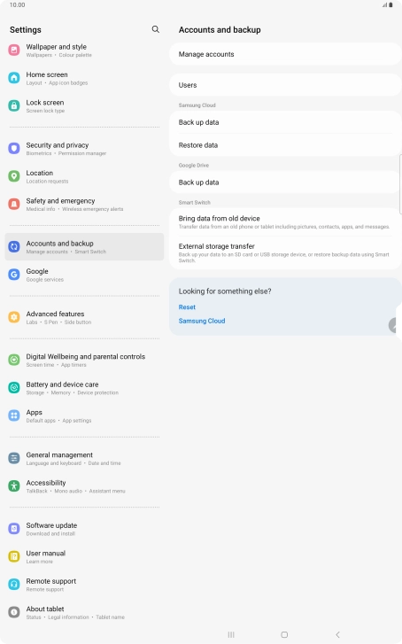 Press Manage accounts. Press Manage accounts.
