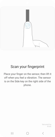 Follow the instructions on the screen to create the phone lock code using your fingerprint.