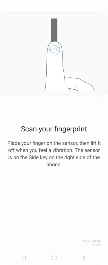 Follow the instructions on the screen to create the phone lock code using your fingerprint.