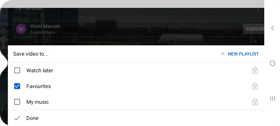 Press the required playlist. Press the required playlist.