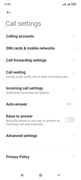 Press Advanced settings. Press Advanced settings.