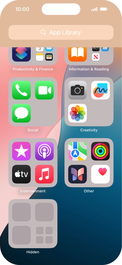 The app is now placed in the Hidden folder in the App Library.
