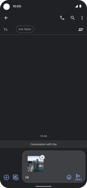 Press the send icon when you've finished your picture message.