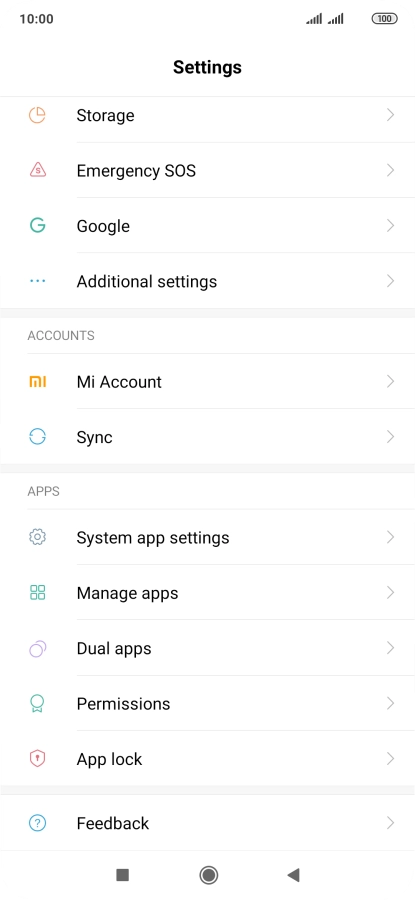 Press Additional settings.