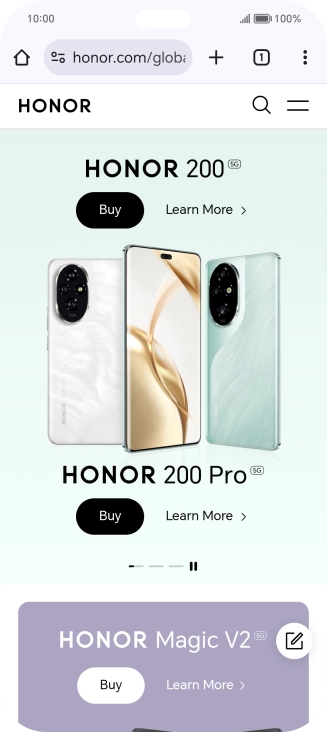 Press the menu icon.