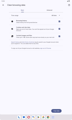 Press the fields next to the required data types.