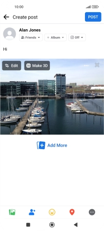 Write the required text and press POST.