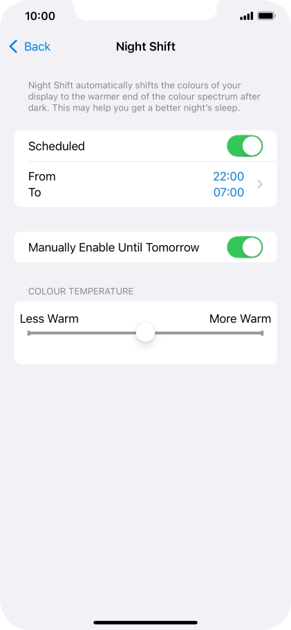 Press and drag the indicator below 