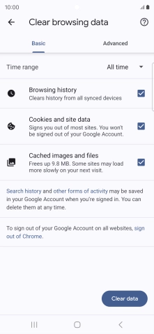 Press the fields next to the required data types. Press the fields next to the required data types.